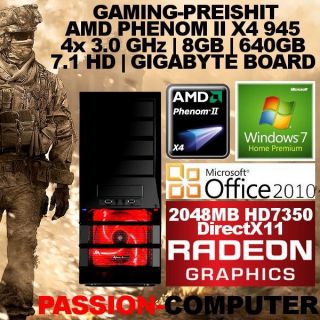 GAMER PC WIN 7 AMD PHENOM X4 945 4x3,0 GHz 8GB HD7350 2GB DX11
