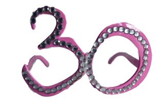 Brille 30. Geburtstag rosa Feiertag Festtag Dekoration Jahrestag