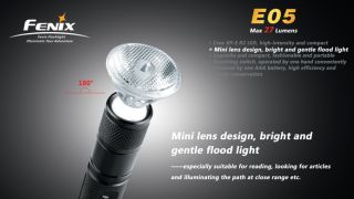 Fenix E05 Taschenlampe schwarz inklusive Batterien