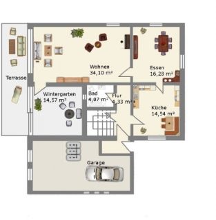 Einfamilienhaus mit 2 Garagen und 980 m² Grund   nur 119.000