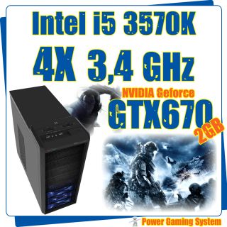 Gamer PC Intel Ivy Bridge i5 3570K   4x3,4 GHz   Nvidia Geforce GTX670