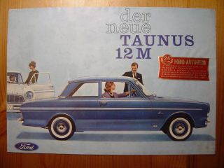 original Prospekt Ford Taunus 12M 12 M Reklame Broschüre 1958  1959