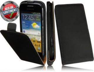 Echt Leder Vertikal tasche Handy tasche Flip style f. Samsung i8160