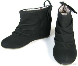 Damen Ankle Boots Stiefeletten Keilabsatz Wedges Schuhe