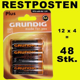 Grundig AA 4 (Plus) Batterien 975 mAh SONDERPOSTEN Zink Kohle