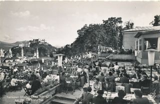 Salzburg   Terrassen Grand Cafe Winkler 5 Uhr Tee 1959 (981)