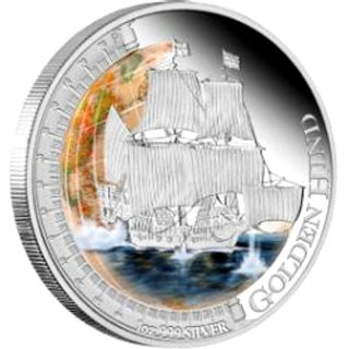 Dollar Tuvalu 999 Silber Münze *Golden Hind* / Auflage 5000 Stück