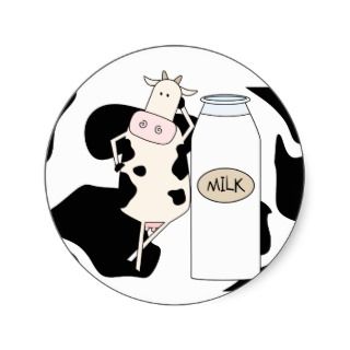 Dairy Cow Pose Round Sticker