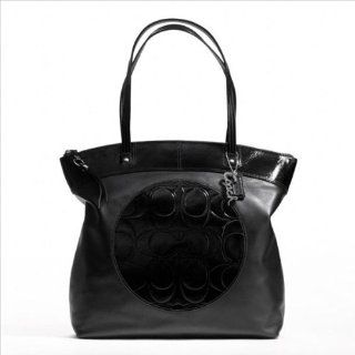 Leather Laura Logo Signature Zip Bag Purse Tote 18336 Black: Shoes