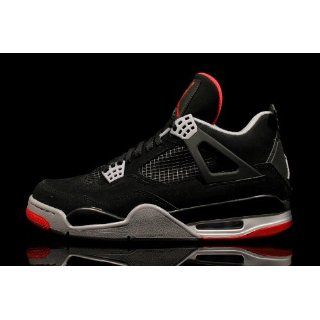 Mens Nike Air Jordan Retro 4 Basketball Shoes Black / Cement Grey