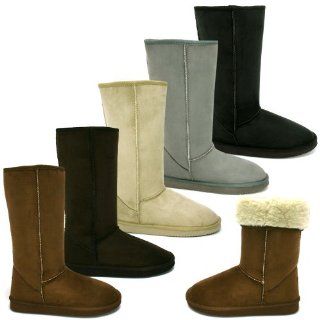 Womens Brown Snugg Tall Fur Classic Sheepskin Style Boots Sz 5: Shoes