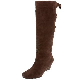 : Nine West Womens Truella Wedge Boot,Dk Brown Suede,9.5 M US: Shoes