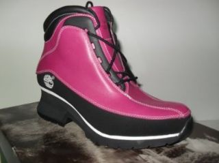 PINK WITH BLACK BOOTS WITH THICK HEELS (85369), SIZE 6 M Shoes