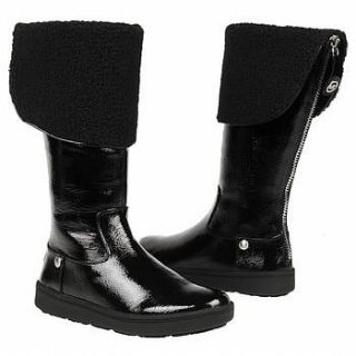 KORS Womens Berkshire Flat Boot (Black Crinkle Patent 5.5 M): Shoes