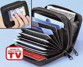 Accordian Style Credit Card Wallet (Black): Clothing