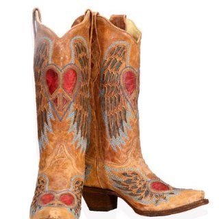 CORRAL Womens BOOT WITH HEART PEACE SIGN Leather Boots