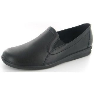 President 88 Black Leather Closed Slipper Shoes