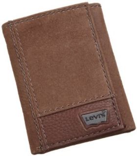 Levis Mens Trifold Two Tone Wallet, Brown, One Size