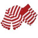 Basic Toe Socks Red/White Stripe Ladies Shoe size 5   10: Clothing