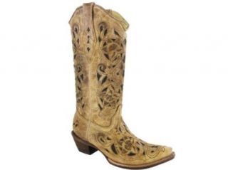 Corral Womens A1970 Boots Ant Saddle Brushed Shoes