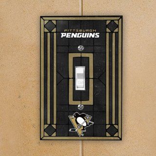 NHL Art Glass Switch Cover Team: Pittsburgh Penguins