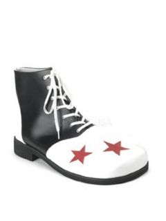  White And Black Star Circus Clown Costume Shoes   1: Clothing