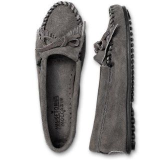 Eddie Bauer Minnetonka Tie Mocs, Gray 6.5M: Shoes