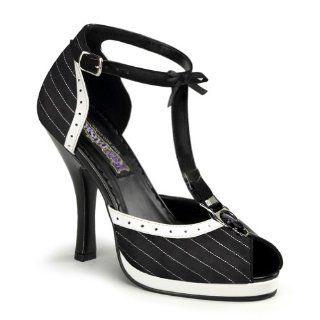 gangster costume shoes pinstripe snadal t strap sexy high heel shoes