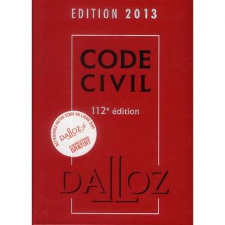 CODE CIVIL (EDITION 2013)   Achat / Vente livre pas cher  