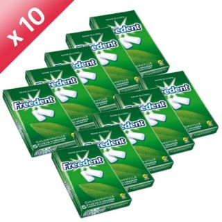 Lot de 10 paquets   Freedent Chlorophylle   Chewing gum sans sucres