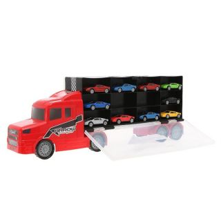 Halsall Toys   Camion porte voitures rouge + 10 voitures. . Mixte   A