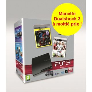 une console PS3 320 Go noire + FIFA 12 + Gran Turismo 5 platinum