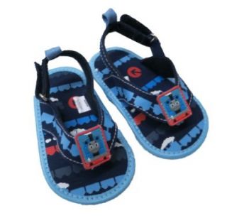 Boys Thomas the Tank Navy and Light Blue Canvas Thong Sandal Shoes