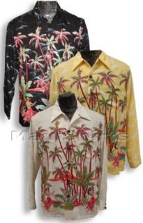 Long Sleeve Shirt   Hula Girl Palm Kamehameha Retro Style