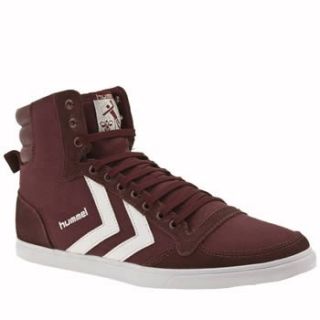High Canvas Burgundy White New Womens Trainers Shoes Boots Shoes