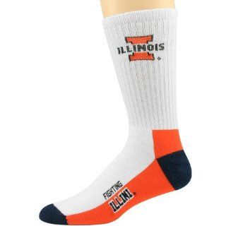 : NCAA Illinois Fighting Illini Tri Color Team Logo Tall Socks: Shoes
