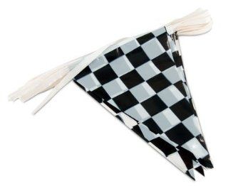 Black and White Checkered Pennant Flags