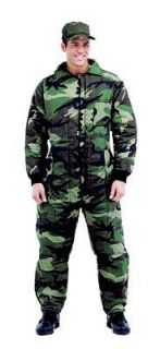 Insulated Camouflage Coveralls Woodland Camo Clothing