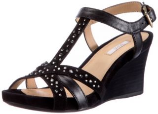  Geox Womens Iride1 Wedge Sandal,Black,39.5 EU/8 M US: Shoes
