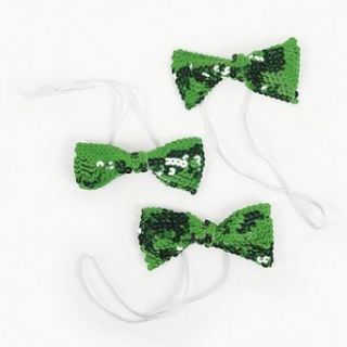 Green Sparkling Bow Ties   St. Patricks Day & Costume