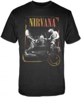 Nirvana   Stage Smiley Adult T Shirt In Black, Size X
