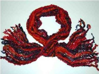 Red Tonal, Orange, and Deep Purple Ribbon Weave Rayon