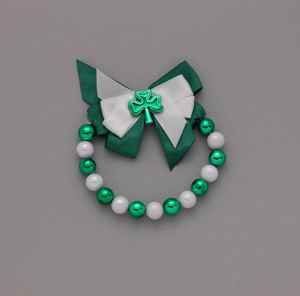 St. Patricks Day   Bead Bracelet   Green/White Clothing