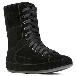 Polar Sneaker Black Suede Lace up Folded Boot (UK 8, black) Shoes
