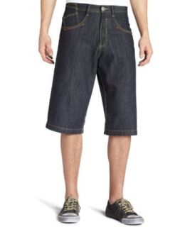 Southpole Mens Denim Shorts With Woven Trim,Lime,42 Clothing