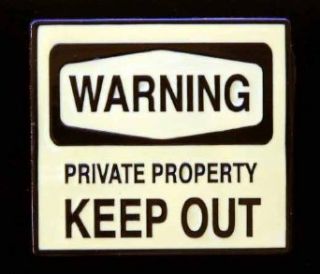 Warning Private Property Colored Belt Buckle Clothing