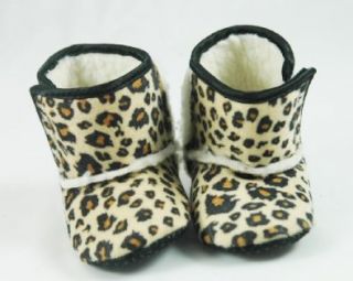  Animal Print Baby Crib Boots (9 12 months, Brown Leopard): Shoes