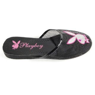  Womens Playboy Bunny Mesh Slipper Sandals Black , 5 10 Shoes