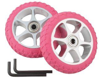 Action Pink Replacement Wheels with Aluminum Rim for Razor