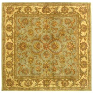 Handmade Heritage Kermansha Green/ Gold Wool Rug (8 Square